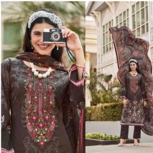 Pure Cotton Set wise Collections  Suits Catalogs Dresses  - Unstitched