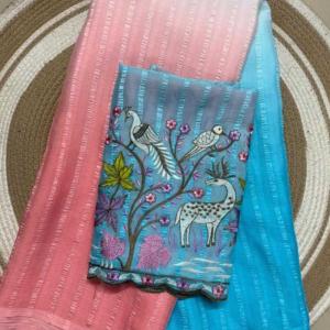 NEW marbal paiding Sarees Festive Collections Lightweight Sarees 