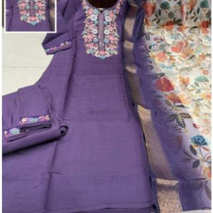 Heavy Roman Silk  Fancy Kurti Embroidered Kurtis Silk