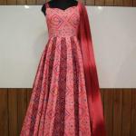 Silk Cotton RIN131 ALFAAZ V~05 Gowns Wholesale Printed Gowns Anarkali Gown Gown With Dupatta